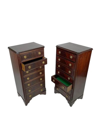 A set of English chests of drawers.