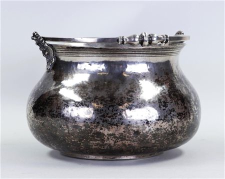 A rare silver holy water vessel, marked on the handle and base. Southern...