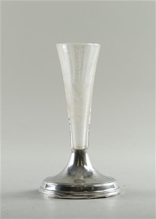 An antique so-called trumpet vase on silver stand. Holland, 19th century. A...