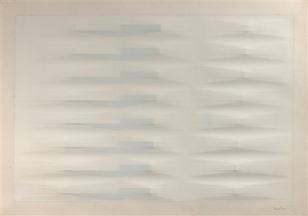 Agostino Bonalumi 1935 Vimercate-2013 Desio Bianco carta estroflessa e...