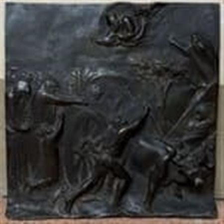  
<p>Placca in rilievo in bronzo 
 