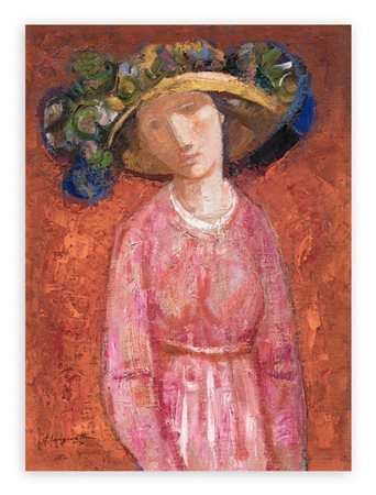 TRENTO LONGARETTI (1916-2017) - Flora con abito rosa, 1984