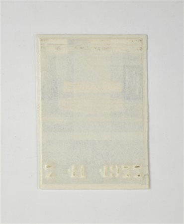 Enzo Bersezio BIOGRAFICO - 7 11 1977 tecnica mista su carta, cm 13,5x9,5 sul...