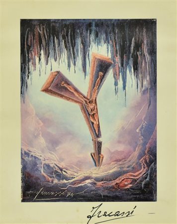 Fracassi Umberto PARADISO quadricromia su carta, cm 50x40 firma eseguito nel...