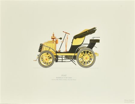 Rapi Luigi Fabio LE PRIME AUTOMOBILI ITALIANE Modello 'FIAT' stampa su carta,...