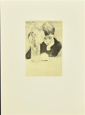 Helleu Paul LA LETTURA riproduzione fotolitografica su carta (d'apres), cm...