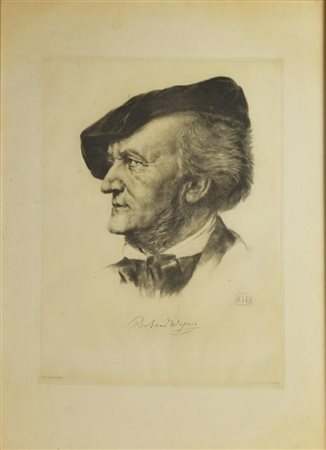 Hanfstaengl Franz RICHARD WAGNER incisione, cm 35x25,5, su foglio cm 50x35...