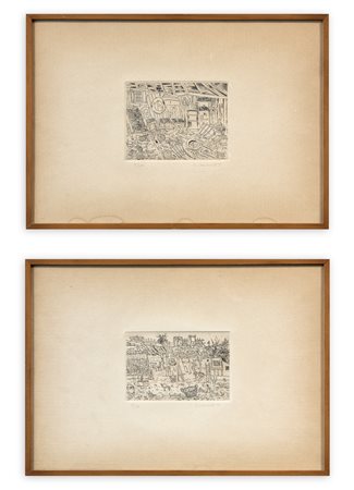 GIOVANNI OMICCIOLI (1901-1975) - Lotto unico di 2 acqueforti