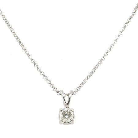 GIROCOLLO ORO BIANCO 14K 0.60 GR CON DIAMANTI - PND30604