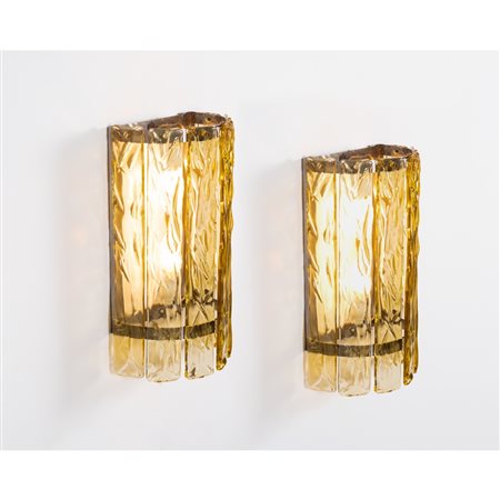 MAZZEGA, Coppia di lampade da parete