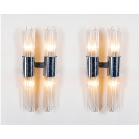 VENINI, Coppia di lampade da parete