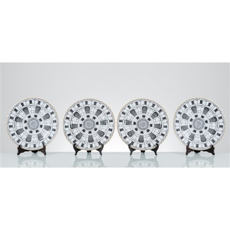 PIERO FORNASETTI, Quattro piatti della serie "Architettura"