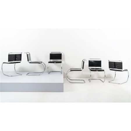 MIES VAN DER ROHE, Sei sedie modello “MR 10”
