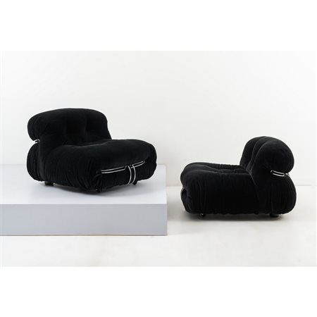 AFRA E TOBIA SCARPA, Coppia di poltrone modello “Soriana”