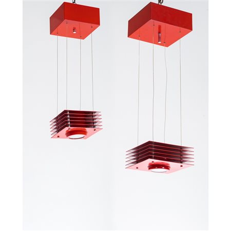 ETTORE SOTTSASS, Due lampade a sospensione modello “Hikari”