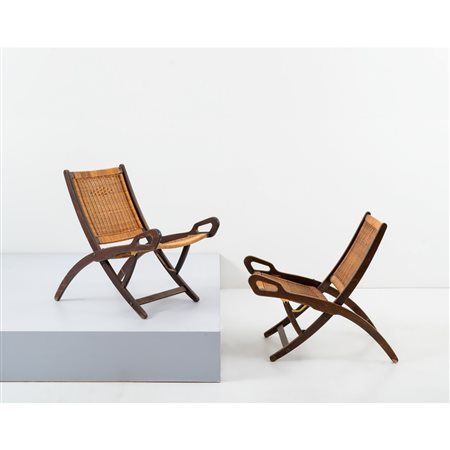 GIO PONTI, Coppia di sedie modello "Ninfea"