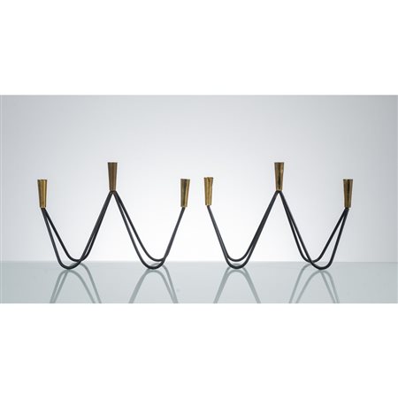 GIO PONTI (Attr.le), Coppia di candelabri