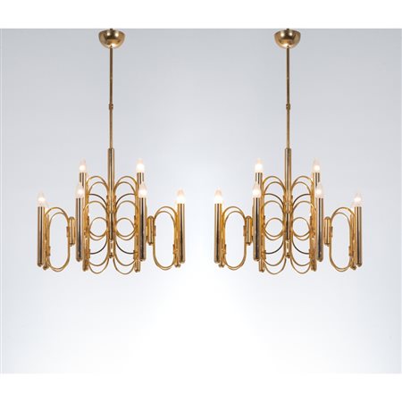 GAETANO SCIOLARI, Coppia di lampade a sospensione