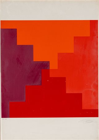 Vier gestufte Flächen in Rot