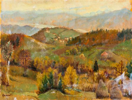 Attilio Corsetti (Feltre 1907 – Torino 1978), “Veduta montana”.