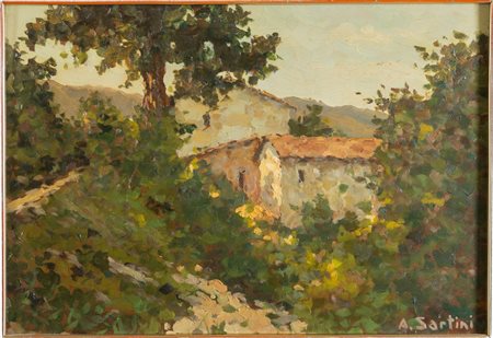 Antonio Sartini (Crespellano 1889 - Bazzano 1954), “Casa nel bosco”.