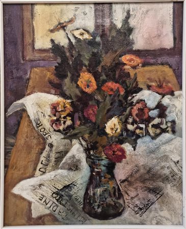 Vincenzo Fanti (Sasso Marconi 1929), “Fiori e Giornale”.