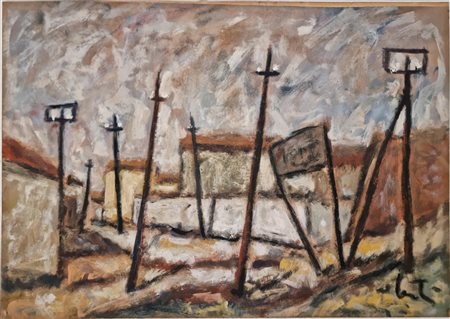 Nado Canuti (Sinalunga 1929), “Paesaggio Toscano”, 1962.