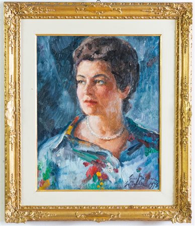 Gino Marzocchi (Molinella 1895 - Bologna 1981), “Ritratto di Signora”, 1973.