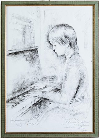 Gino Marzocchi (Molinella 1895 - Bologna 1981), “Giovane pianista”.