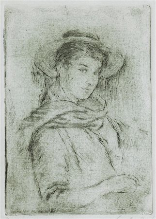 Gino Marzocchi (Molinella 1895 - Bologna 1981), “Ritratto femminile”, 1956.