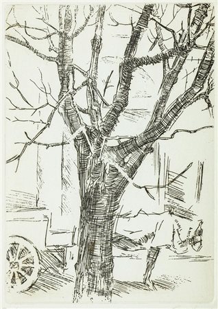 Gino Marzocchi (Molinella 1895 - Bologna 1981), “Albero e carro”.