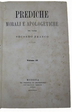 Secondo Franco - Prediche morali ed apologiche, 19th secolo