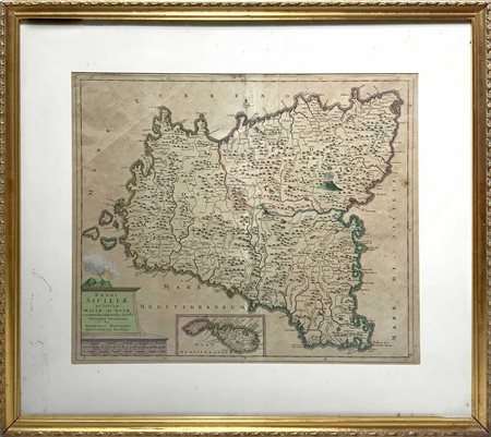 Regni Siciliae et Insula Malta et Goza, 1680 ca
