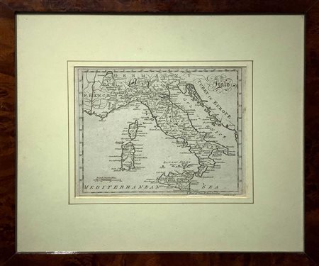 Italy, carta geografica, 1800cc