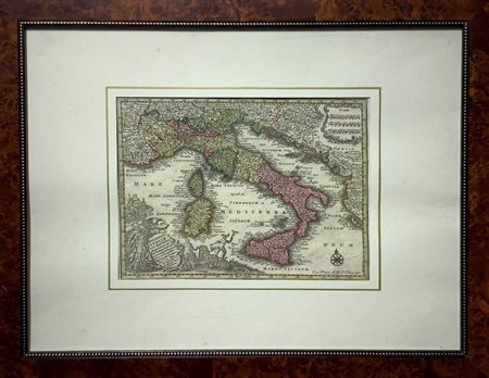 il Vecchio (1678-1756)  - Nova totius italiae cum adjacentibus Insulis, carta geografica, 1744