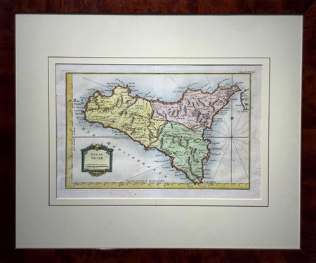 Jacques-Nicolas Bellin (Parigi 1703-Versailles 1772)  - Isle de Sicile, carta geografica, 1764