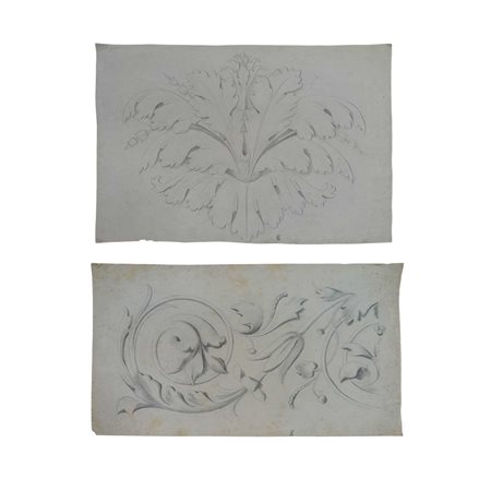 Emanuela  Sturzo, sorella gemella di Don Luigi Sturzo (Caltagirone  1871-1948)  - N°2 Disegni raffiguranti foglie d'acanto