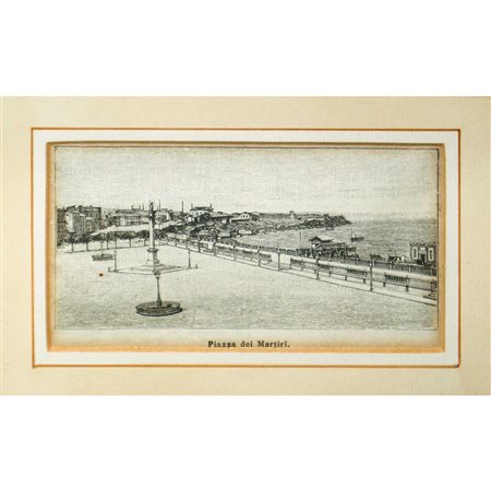 Incisione di Piazza dei Martiri della città di Catania, 19th secolo