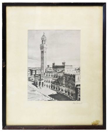 Piazza del Campo di Siena, incisione