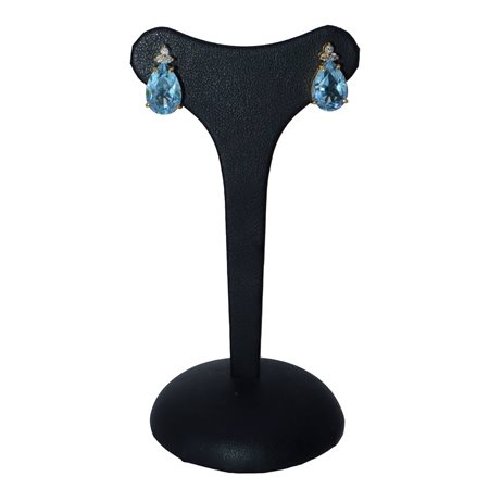 Orecchini a goccia in oro 14 kt con topazio e brillanti