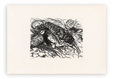 ANTONIO LIGABUE (1899-1965) - Leopardo che striscia, 1977