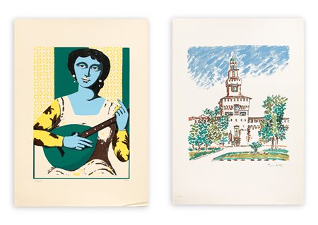 AUTORI VARI (BORRA, TAMBURI) - Lotto unico composto da 2 opere