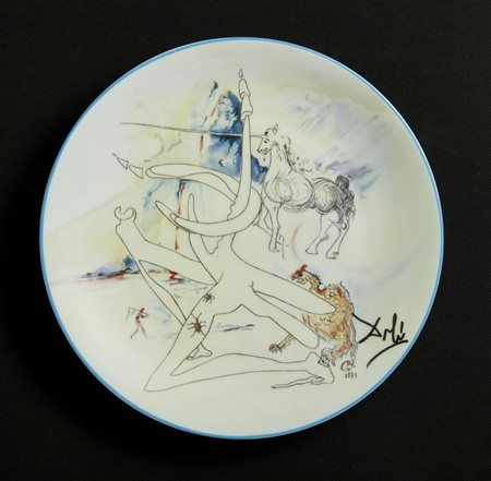 DALI' SALVADOR (1904 - 1989) - L'UNICORNE LASER DESINTEGRE LES CORNES DE RHINOCEROS COSMIQUE.