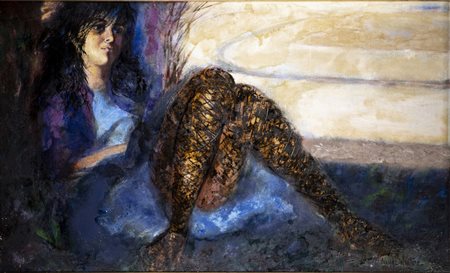 SALVATORE ANNA (1923 - 1978) - PAESAGGIO CON FIGURA.