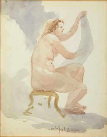 FALZONI GIULIO (1900 - 1978) - DOPO IL BAGNO, (1953).