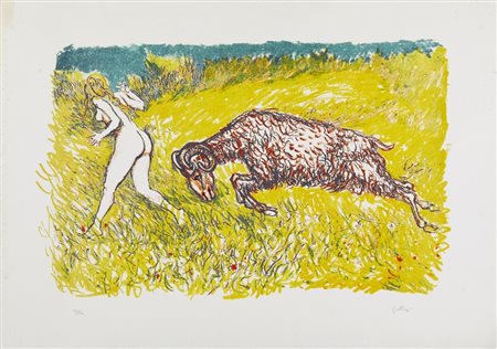 GUTTUSO RENATO (1912 - 1987) - SEGNI ZODIACALI: ARIETE.