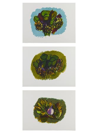 MORLOTTI ENNIO (1910 - 1992) - CARTELLA COMPOSTA DA N.3 FOGLI: MAGNOLIA E GIRASOLI, (1977).