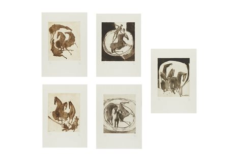 ARNOLDI NAG (n. 1928) - CARTELLA COMPOSTA DA N.5 FOGLI: HORSES.