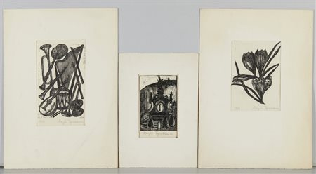 AUTORE NON IDENTIFICATO - LOTTO COMPOSTO DA N.3 FOGLI: SENZA TITOLO.