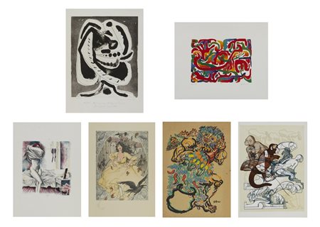 ARTISTI VARI - LOTTO COMPOSTO DA N. 6 FOGLI.